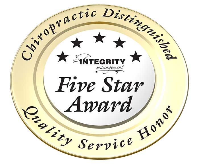chiropractor integrity five star award